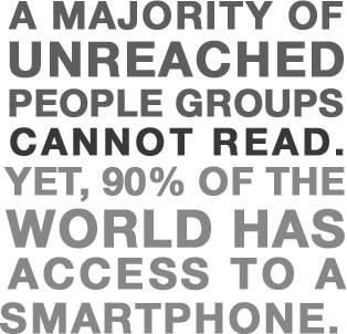 A MAJORITY OF UNREACHED PEOPLE GROUPS CANNOT READ. YET, 90% OF_